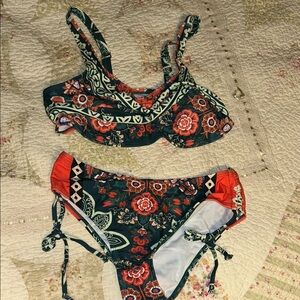 Wildflowers Floral Bikini - Red and Green